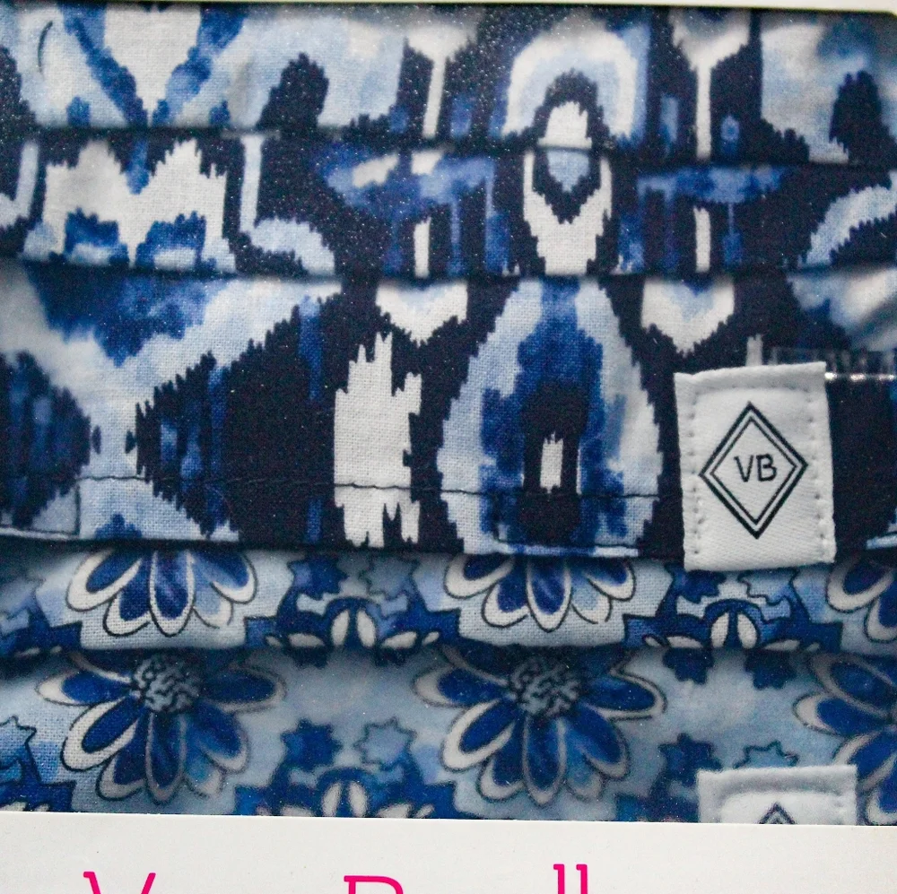 Vera Bradley Blue Pleated Masks